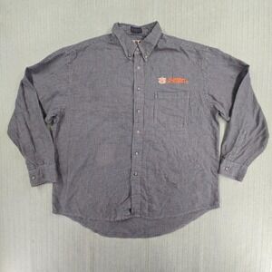 Vintage Auburn Tigers Shirt Mens Large Herringbone Long Sleeve Button Up Flannel